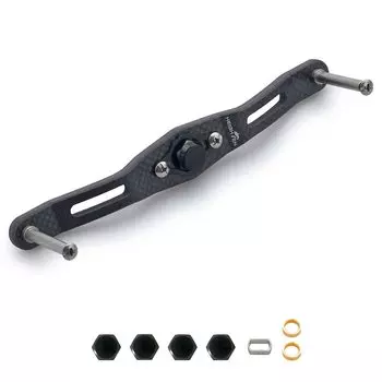 HEIGHTEN Ручка катушки Толщина 4 мм Углеродная ткань цвета древесного угля Shimano Daiwa Abu Универсальная карбоновая серия для мультипликаторных катушек 130/120/110 мм (Нет ручки) 1.5К (Shimano)