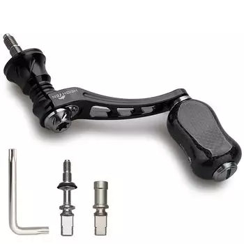 HEIGHTEN Ручка для катушки Variable 45-50 мм с 21-миллиметровой карбоновой ручкой для универсальной спиннинговой катушки Shimano Daiwa серии Arch (Черный и бронзовый) (928)