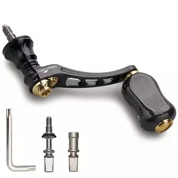 HEIGHTEN Ручка для катушки Variable 45-50 мм с 21-миллиметровой карбоновой ручкой для универсальной спиннинговой катушки Shimano Daiwa серии Arch (Черное золото) (929)