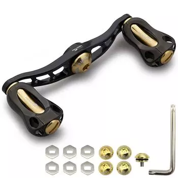 HEIGHTEN Ручка катушки 115/88 мм с ручкой 22 мм для мультипликаторной катушки серии Fan (Черный и золотой, 88 мм) (866)