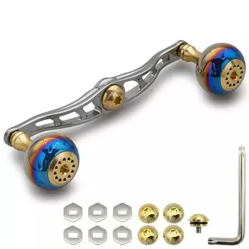 HEIGHTEN Ручка катушки 130/115 мм для мультипликаторной катушки Shimano Daiwa Abu Garcia General серии Aurora (Золото и бронза, 120 мм) (813)