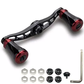 HEIGHTEN Ручка катушки 88 мм/90 мм с ручкой 19 мм для мультипликаторной катушки серии Arch Pillar (88 мм - Черный и красный)