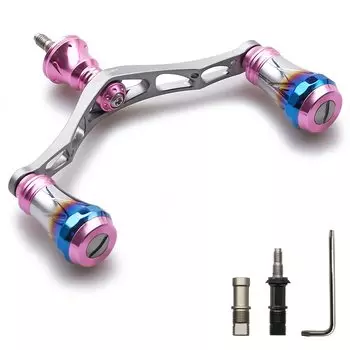 HEIGHTEN Улучшенная ручка катушки 95 мм 8 цветов для спиннинговой катушки Shimano Daiwa 70 из авиационного алюминия серии Aurora вишнево-розового цвета (Улучшенный и оружейный) (147)