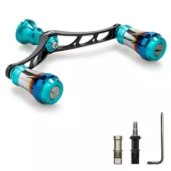 HEIGHTEN Улучшенная ручка катушки 98 мм 6 цветов 70 авиационный алюминий для универсальной спиннинговой катушки Shimano Daiwa Arch Aurora (Бирюзовый и черный) (98)