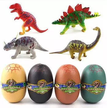 heizi 4D Puzzle Zaurus DX Dinosaur Egg Set of 4 Jurassic Excavation Egg 3D Puzzle Сборка Фигурки Игрушка Всего 24 Типа из 4 Случайных (Яйца в упаковке)