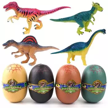 heizi 4D Puzzle Zaurus DX Dinosaur Egg Set of 4 Jurassic Excavation Egg 3D Puzzle Сборка Фигурки Игрушка Всего 24 Типа (Тип Б)