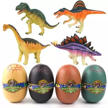 heizi 4D Puzzle Zaurus DX Dinosaur Egg Set of 4 Jurassic Excavation Egg 3D Puzzle Сборка Фигурки Игрушка Всего 24 Типа (Тип D)