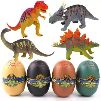 heizi 4D Puzzle Zaurus DX Dinosaur Egg Set of 4 Jurassic Excavation Egg 3D Puzzle Сборка Фигурки Игрушка Всего 24 Типа (Тип А)