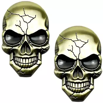 heizi Car Sticker Cool Skull Skull Set of 2 3D 3D Military Decal Dress Up Body Sticker 2 (Gold Pieces)
