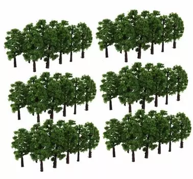 heizi Diorama Tree Set of 60 HO Gauge N Gauge Landscape Tree Railway Model Architectural Model Miniature Plastic Model Material Dark (3,5 см зеленый)