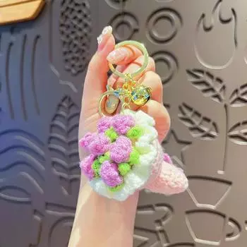 Held Flower Hand Keychain Red Roses Cartoon Sunflowers Simulation Plush Gift