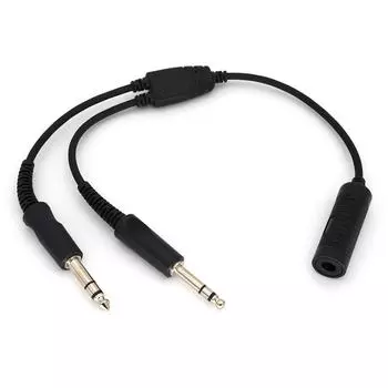 Helicopter Aviation Headphone Adapter Cable For Headset 7.1mm to GA Dual Plug