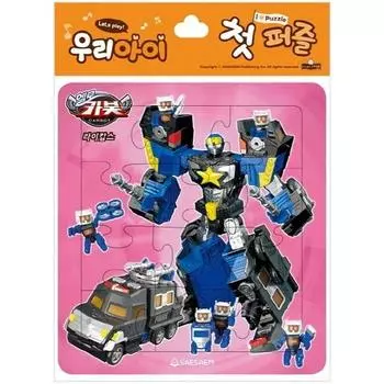 Hello Carbot Woori First Puzzle 2 Рикопс и Бронтеро Большой Кунг:, Саэ Сэм, Лучшая головоломка для малышей в Корее