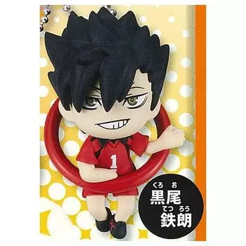 Hello Figure Mascot Gacha Gacha Capsule Toy ring! Haikyu!! [4.Tetsuro Kuroo] (single item)