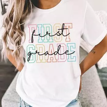 Hello First Grade Персонализированные модные толстовки с принтом Повседневные свободные футболки женские S асфальт