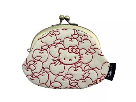 Hello Kitty Clasp Wallet Coin Purse Wallet Made in Japan Kyoto Hello Kitty Sanrio Character Red [Kyoto Kobo] 3.3