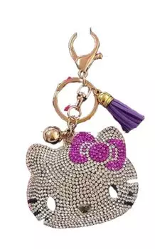 HELLO KITTY Kitty glitter leather key chain Hello