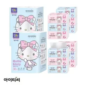 Hello Kitty Розовая лента, разворачивающая набор туалетной бумаги, популярный персонаж в Корее