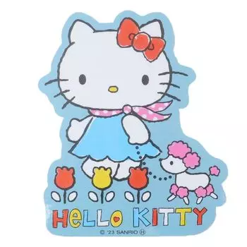 Hello Kitty Sanrio [Character Sticker] Die-cut sticker/Walk