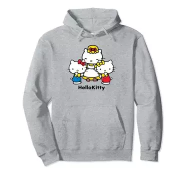 Hello Kitty US Design Family Hoodie серый