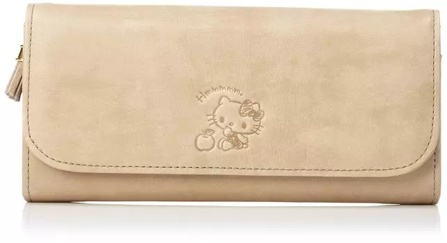 Hello Kitty Wallet Genuine Leather Long Wallet Pastel Color Zipper Pass Case Cute Cowhide HELLO KITTY Kitty Milky Flap Zipper Long Wallet Beige