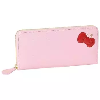 Hello Kitty Wallet Long Wallet Round Zipper Ribbon 12160 [Hello Kitty] Women s (Pink)