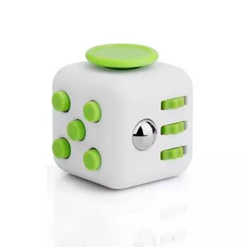 HelloGO Fidget Dice Stress Relief 6 в 1 Игрушка для снятия напряжения Карманная игра Кубик, Кубик, Кубик, Облегчение, Руки, Игрушка, Изменение, Подарок, (Белый + Зеленый)