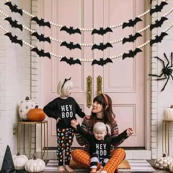 Хеллоуин фетровая летучая мышь скелет призрак гирлянда Хэллоуин День благодарения настенное украшение для дома вечеринка декор поставки