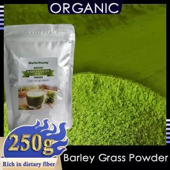 HelloYoung импортный несладкий органический порошок травы ячменя премиум-класса 250 г, сжигающий жир, очищающий печень, снижающий уровень холестерина, красивую кожу