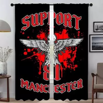 Hells Angels Home Interior Curtains for Living Room Tulle for Bedroom Halloween Decoration Blackout Curtain Partition Shades W50xH70cmx2pcs-CL