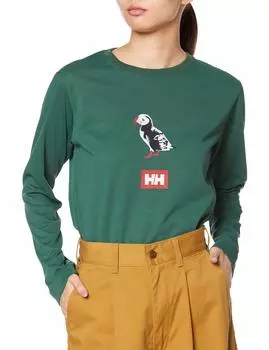 Helly Hansen Long Sleeve Animal Tee Bush Size M T-Shirt, Green, (Japan Size)
