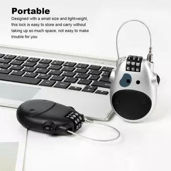 Helmet Coded Lock Telescopic Steel Cable Motorbike Combination Padlock Anti-theft Password Wheel Locking Tool чёрный