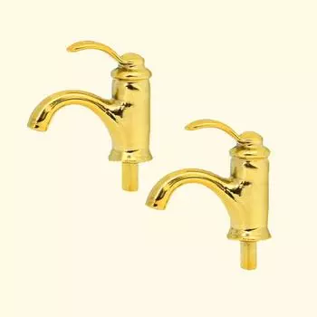 Helpful Good Craftsmanship Wide Application Creative Dollhouse Single Head Water-tap for 1/12 Doll House Mini золотистый