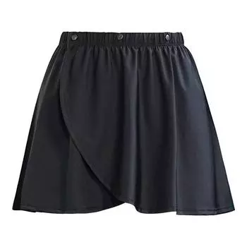Hem Skirt Fart Curtain Shark Pants 2025 New Solid Plus size Chubby Girl Sports Fitness Yoga Thigh-length Skirt Cover Black-concealed buckle M