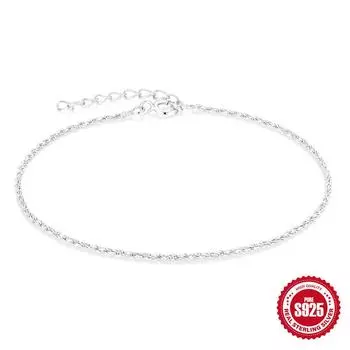 Hemp Rope Chain Simple Daily Wear S925 Sterling Silver Hemp Rope Chain Women S Chain Diy Combination Bracelet 925 silver серебряный