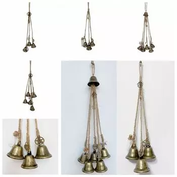 Hemp Rope Witch Wind Chime Handmade Iron Craft Ancient Witch Bell Ancient Wall Hanging Protection Door Knob Hanger