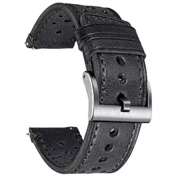 [hemsut h] ремешок для часов из натуральной кожи Перфорированный дизайн, мягкий и гибкий, быстросъемный ремешок из итальянской кожи растительного дубления