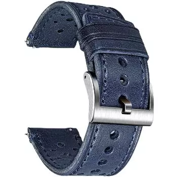 [hemsut h] ремешок для часов из натуральной кожи Перфорированный дизайн, мягкий и гибкий, быстросъемный ремешок из итальянской кожи растительного дубления