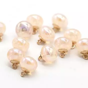 Hengc 10 мм Шарм Конфетные Цветные Жемчужные Пуговицы для Одежды Нарядная Рубашка Платье Юбки Декоративная Пуговица на Ножке Швейные Принадлежности 10mm 10pcs розовый