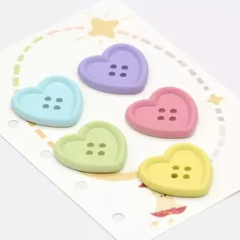Hengc 10 шт. 24 мм цветные пластиковые кнопки в форме сердца для одежды, женских пальто, костюмов, свитеров, поделок, аксессуаров ручной работы 24mm 10Pcs