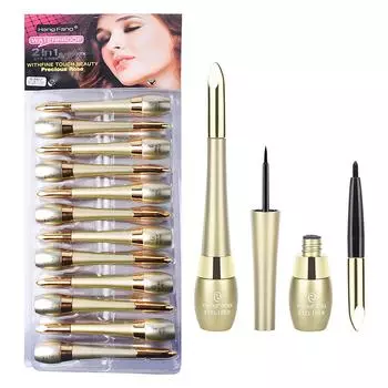 HengFang 24 шт./упак. подводка для глаз 2 в 1 подводка для глаз черная жидкая долговечная подводка для глаз крем-инструмент для макияжа глаз для женщин