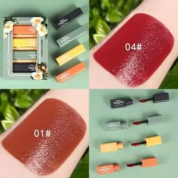 Hengfang 4 шт. Мини-водостойкий матовый блеск для губ H7050
