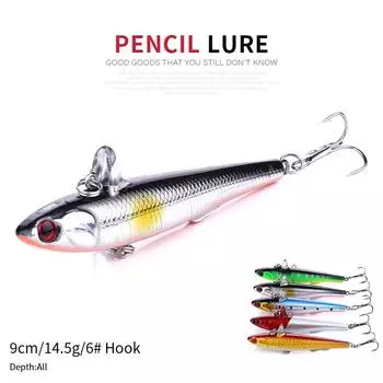 Hengjai 1 шт., приманка для рыбалки гольяна, воблер, бионический карандаш, искусственная приманка для окуня, безгубые снасти синий