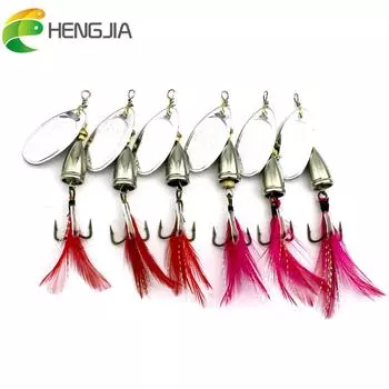 HENGJIA 0,3 унции рыболовная ложка металлическая жесткая приманка для рыбалки на щуку снасти крючок партия 5 цветов в случайном порядке 5pc sent as picture