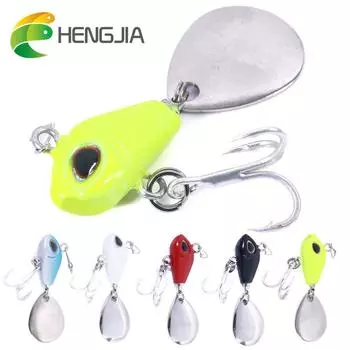 HENGJIA 1 дюйм/0,41 унции Мини-металлическая приманка VIB с ложкой для ловли окуня-сома, форели, упаковка из 5 шт. красный