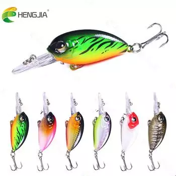 Hengjia, 1 шт., 6 см, 5 г, небольшой воблер, рыболовный воблер, жесткая приманка для окуня, судака, реалистичная приманка, рыболовные снасти, от 0,3 до 2 м