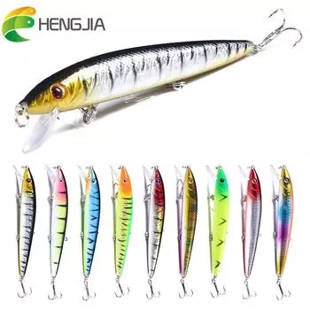 HENGJIA 1 шт., большая приманка для гольяна, 3D глаза, реалистичная приманка для форели, щуки, дорожные рыболовные снасти разноцветный