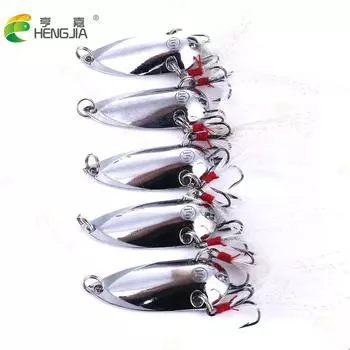 HENGJIA, 1 шт., металлические 10,4 г/3,7 г/20 г, рыболовные приманки, воблер, спиннер, приманка, ложка, искусственный окунь, твердые блестки, блестки, металлические стальные крючки, приманки