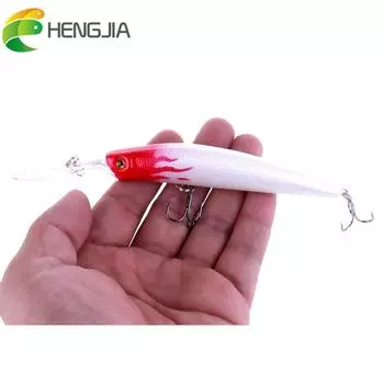 Hengjia 1 шт., приманка для рыбалки на гольяна, реалистичная приманка для щуки, воблер, жесткая приманка с 3D глазами, рыболовные снасти