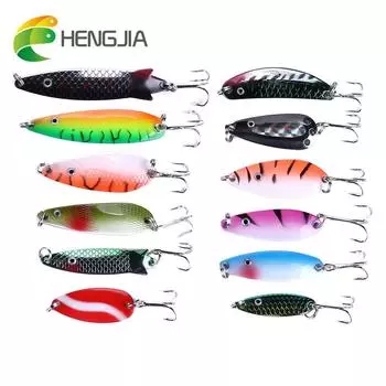 Hengjia 1 шт. разные размеры воблер рыболовная ложка красочные бионические окуни щука рыболовные снасти